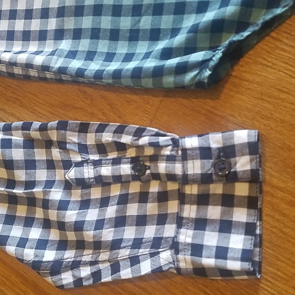 Blue ombre plaid button down - Picture 4 of 10